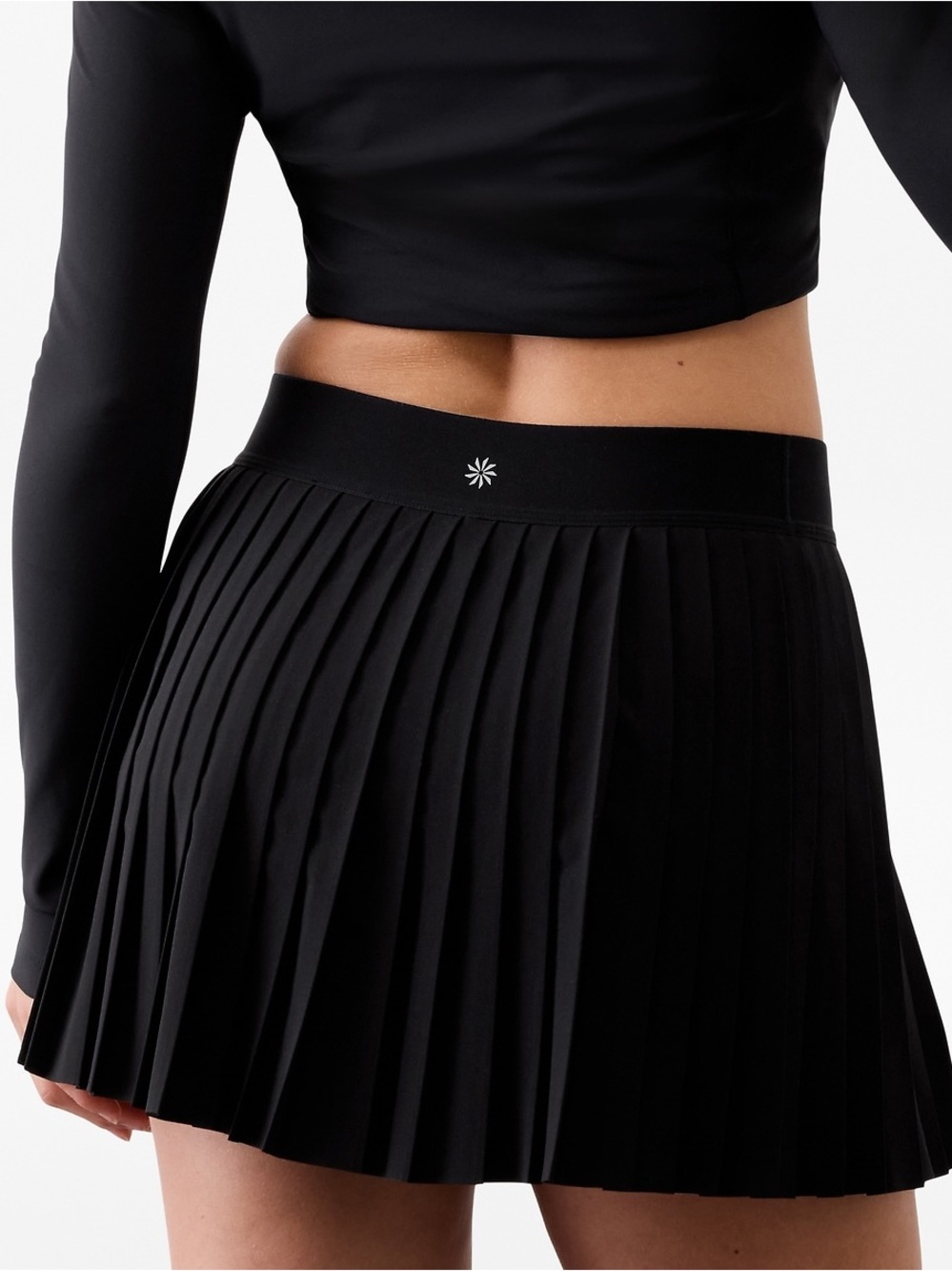 Athleta Match Point Skort Black Tennis Pleated Golf Pickleball Casual XL New